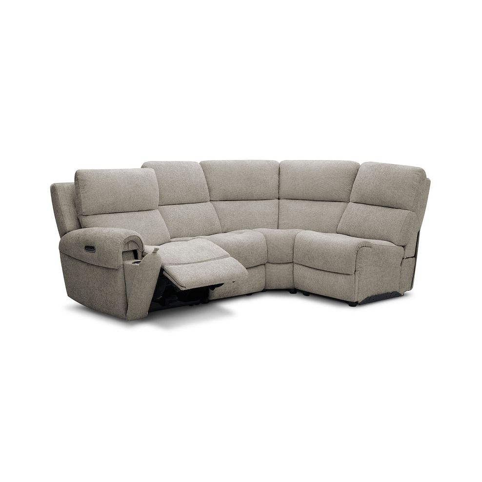 Ezra Group 4 Electric Recliner with Power Headrest & Lumbar Support in Hopsack Linen Fabric 3