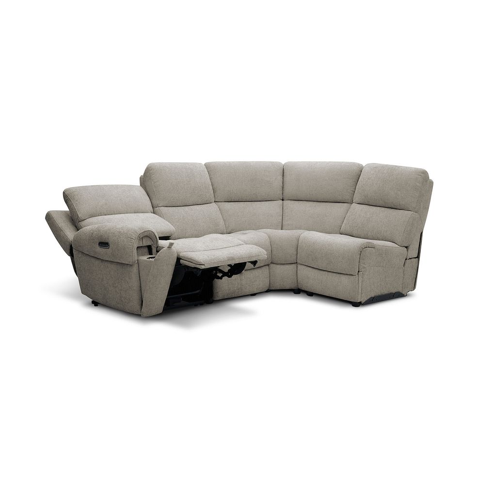 Ezra Group 4 Electric Recliner with Power Headrest & Lumbar Support in Hopsack Linen Fabric 6