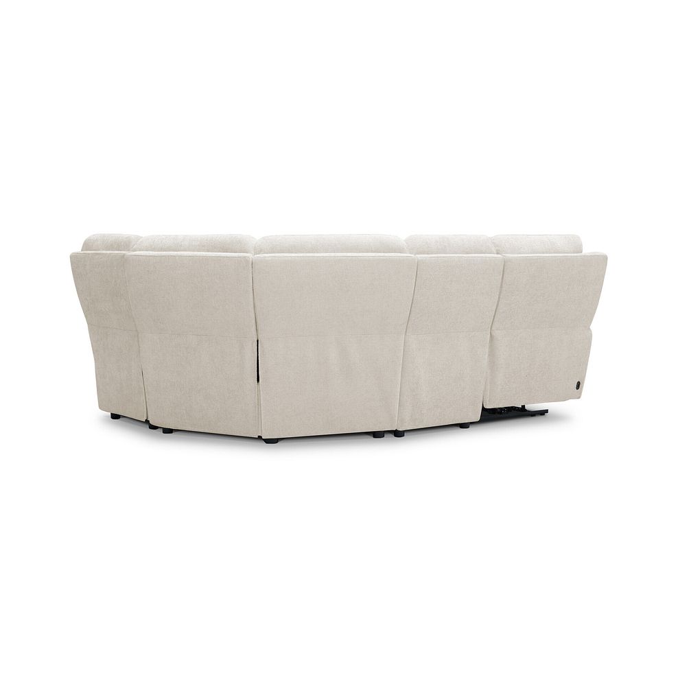 Ezra Group 4 Electric Recliner with Power Headrest & Lumbar Support in Hopsack Natural Fabric 8