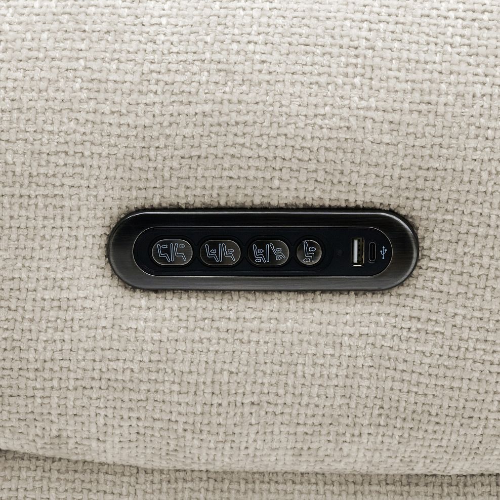 Ezra Group 4 Electric Recliner with Power Headrest & Lumbar Support in Hopsack Natural Fabric 13