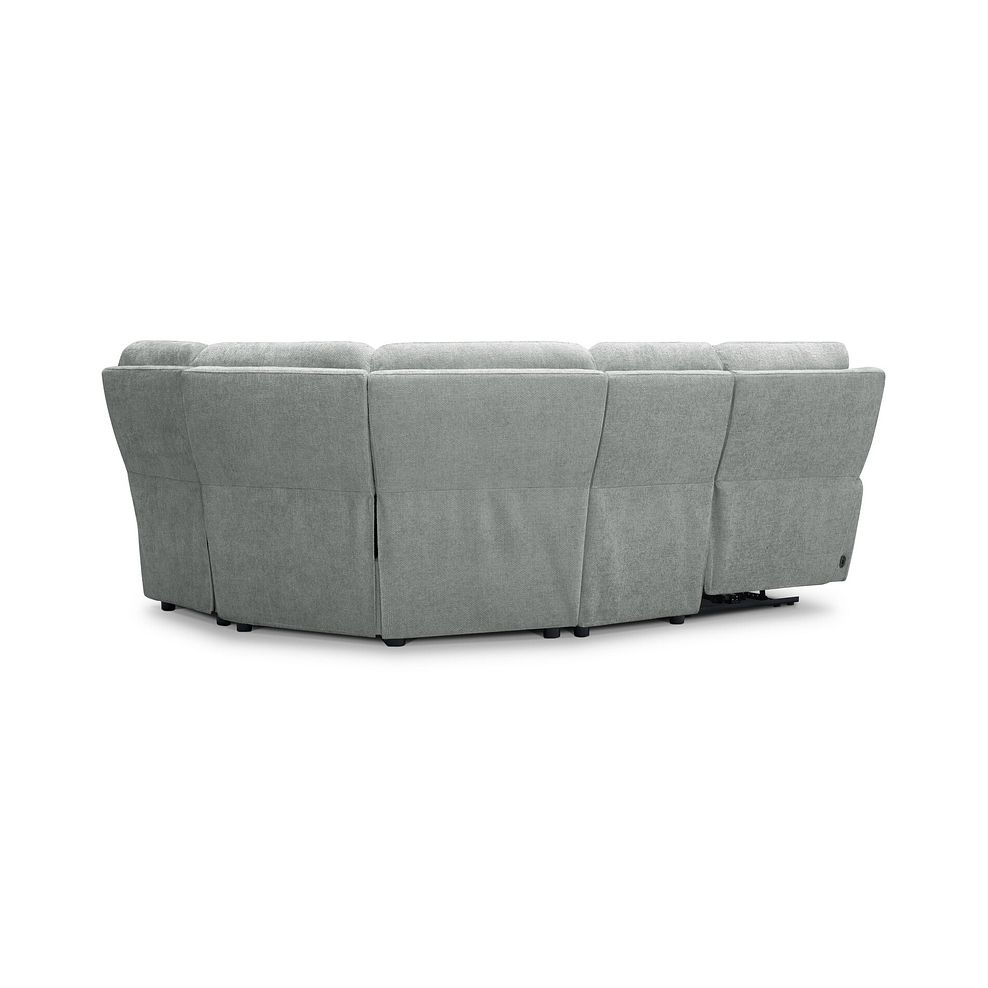 Ezra Group 4 Electric Recliner with Power Headrest & Lumbar Support in Hopsack Platinum Fabric 8