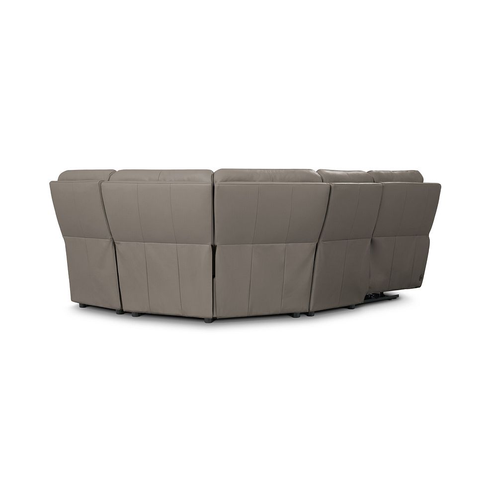 Ezra Group 4 Electric Recliner with Power Headrest  Lumbar Support in Oyster Leather 7