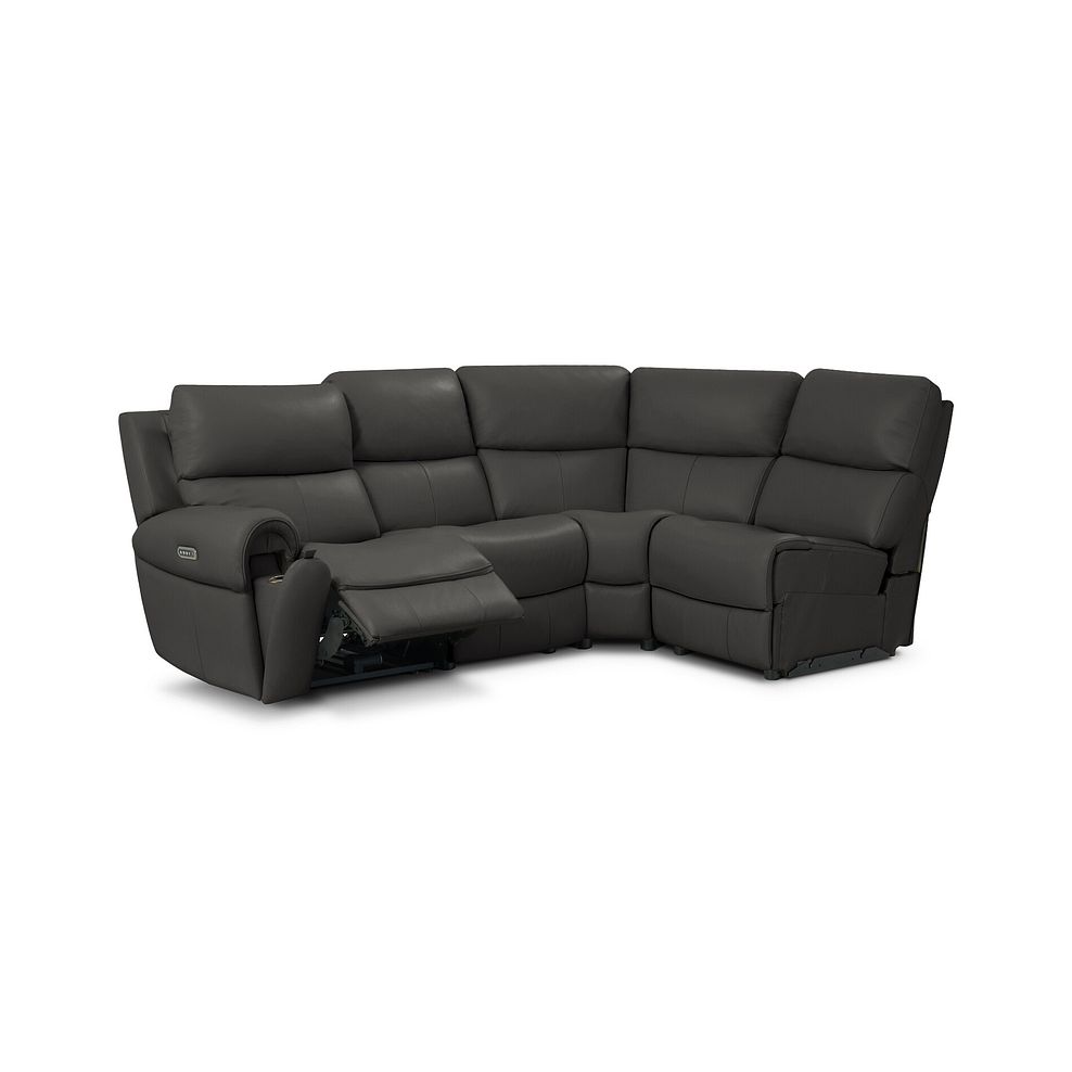 Ezra Group 4 Electric Recliner with Power Headrest & Lumbar Support in Storm Leather 4