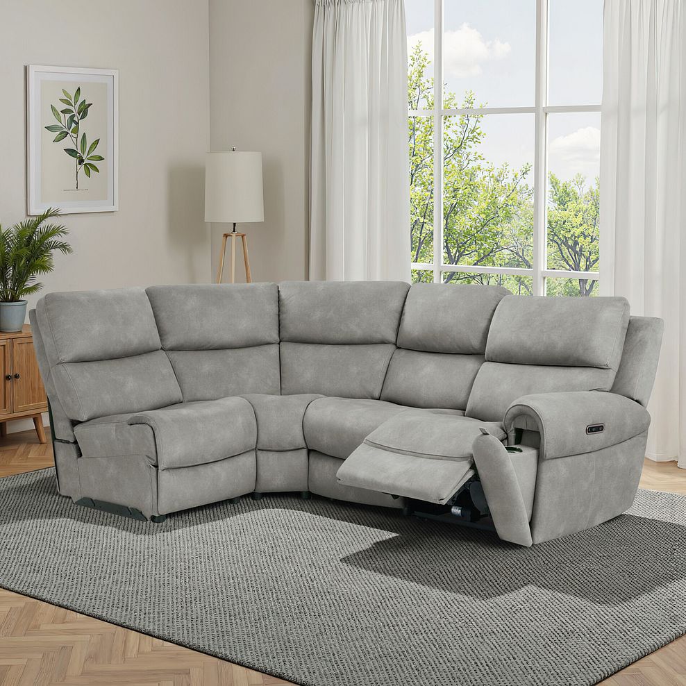 Ezra Group 5 Electric Recliner in Dexter Stone Fabric 1
