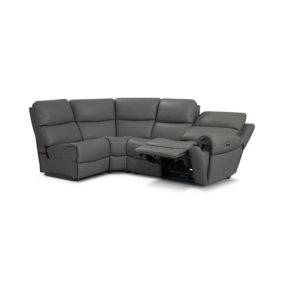 Ezra Group 5 Electric Recliner in Elephant Grey Leather 4