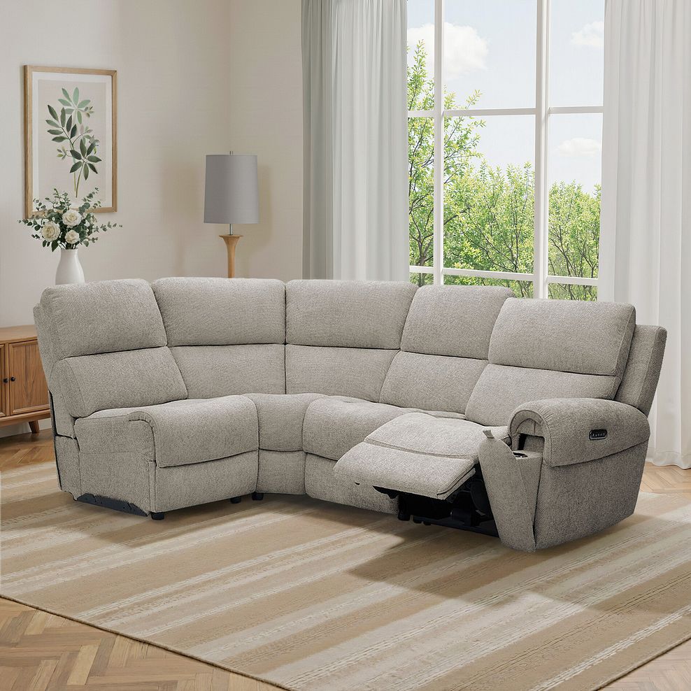 Ezra Group 5 Electric Recliner in Hopsack Linen Fabric 1