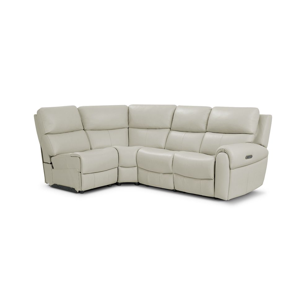 Ezra Group 5 Electric Recliner with Power Headrest & Lumbar Support in Bone China Leather 1