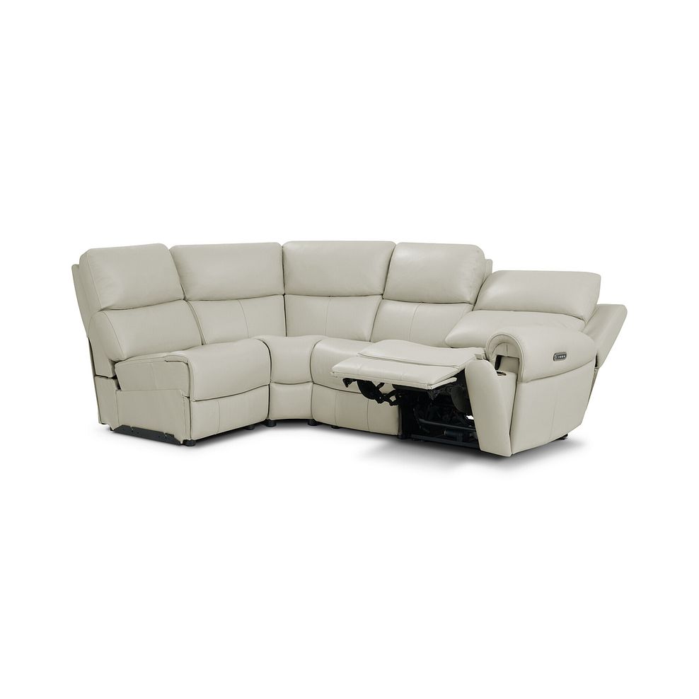 Ezra Group 5 Electric Recliner with Power Headrest & Lumbar Support in Bone China Leather 4