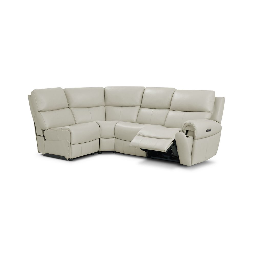 Ezra Group 5 Electric Recliner with Power Headrest & Lumbar Support in Bone China Leather 3