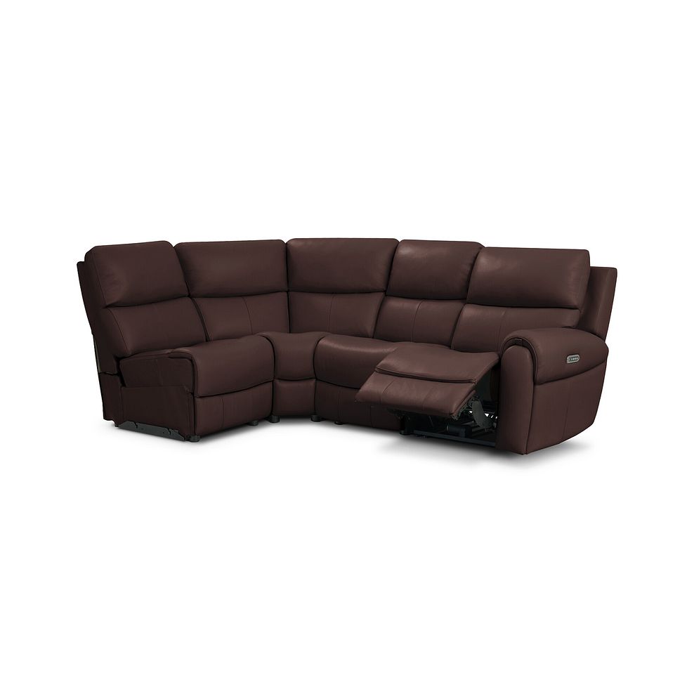 Ezra Group 5 Electric Recliner with Power Headrest & Lumbar Support in Chestnut Leather 2