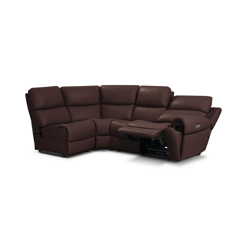 Ezra Group 5 Electric Recliner with Power Headrest & Lumbar Support in Chestnut Leather 4