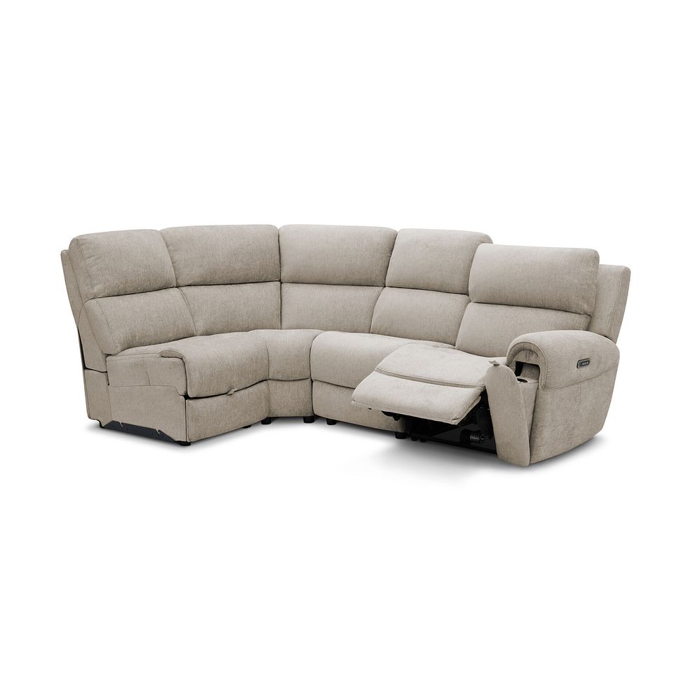 Ezra Group 5 Electric Recliner with Power Headrest  Lumbar Support in Darwin Mink Fabric 3
