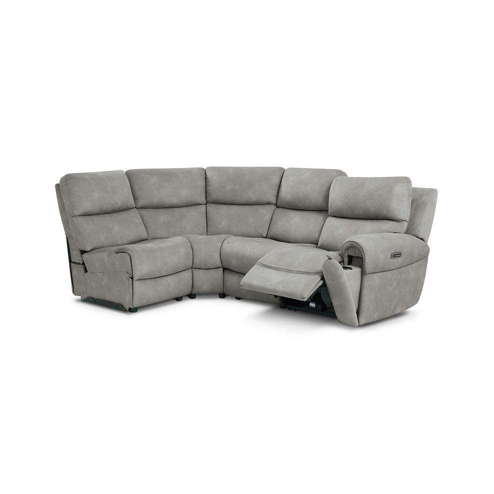 Ezra Group 5 Electric Recliner with Power Headrest & Lumbar Support in Dexter Stone Fabric 3