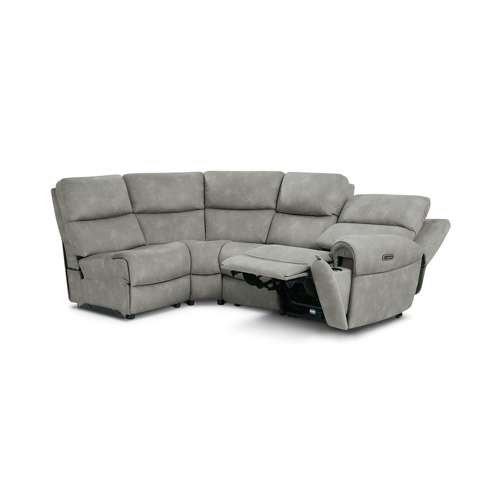 Ezra Group 5 Electric Recliner with Power Headrest & Lumbar Support in Dexter Stone Fabric 5