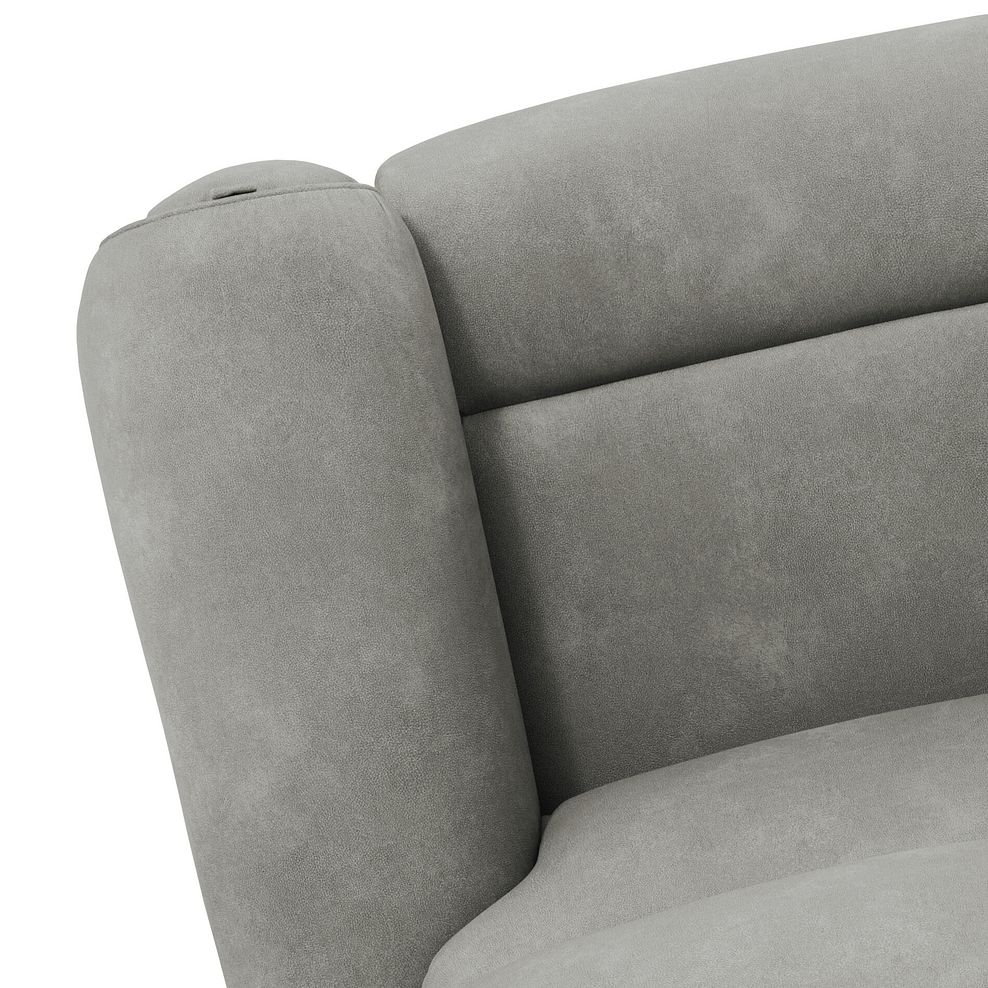 Ezra Group 5 Electric Recliner with Power Headrest & Lumbar Support in Dexter Stone Fabric 9