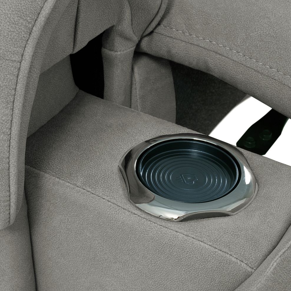 Ezra Group 5 Electric Recliner with Power Headrest & Lumbar Support in Dexter Stone Fabric 12