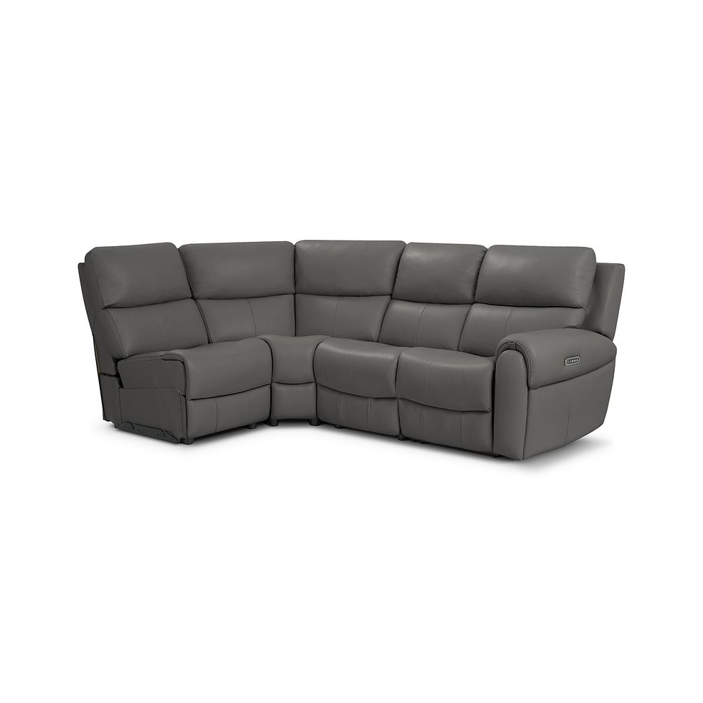 Ezra Group 5 Electric Recliner with Power Headrest & Lumbar Support in Elephant Grey Leather 1