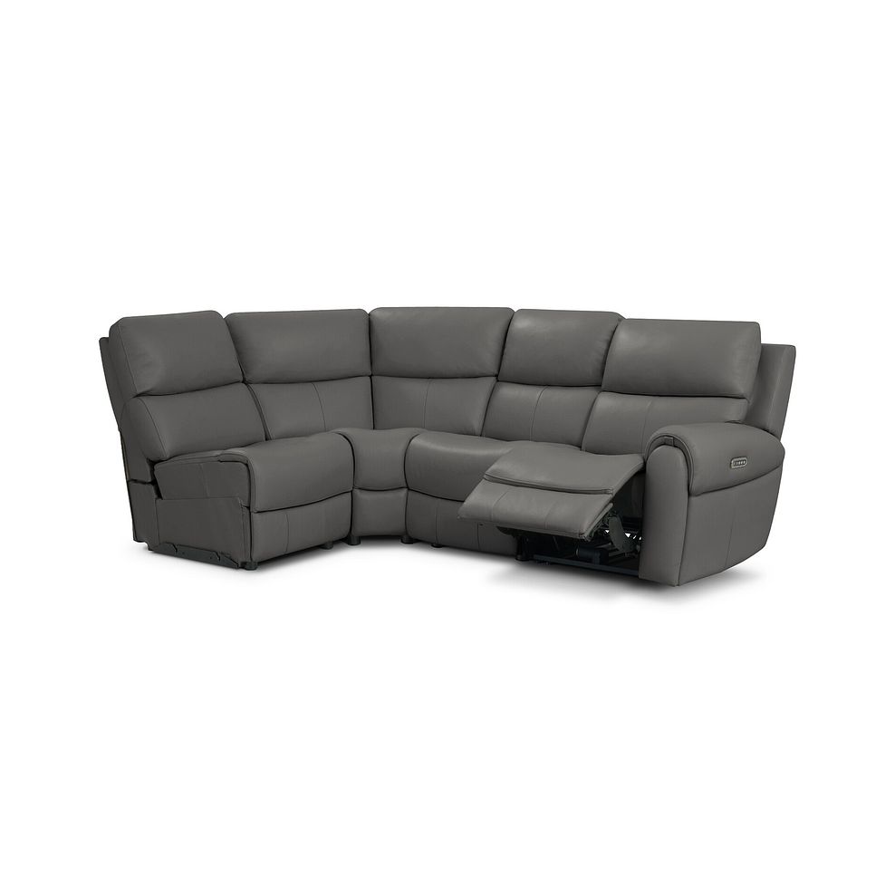 Ezra Group 5 Electric Recliner with Power Headrest & Lumbar Support in Elephant Grey Leather 2