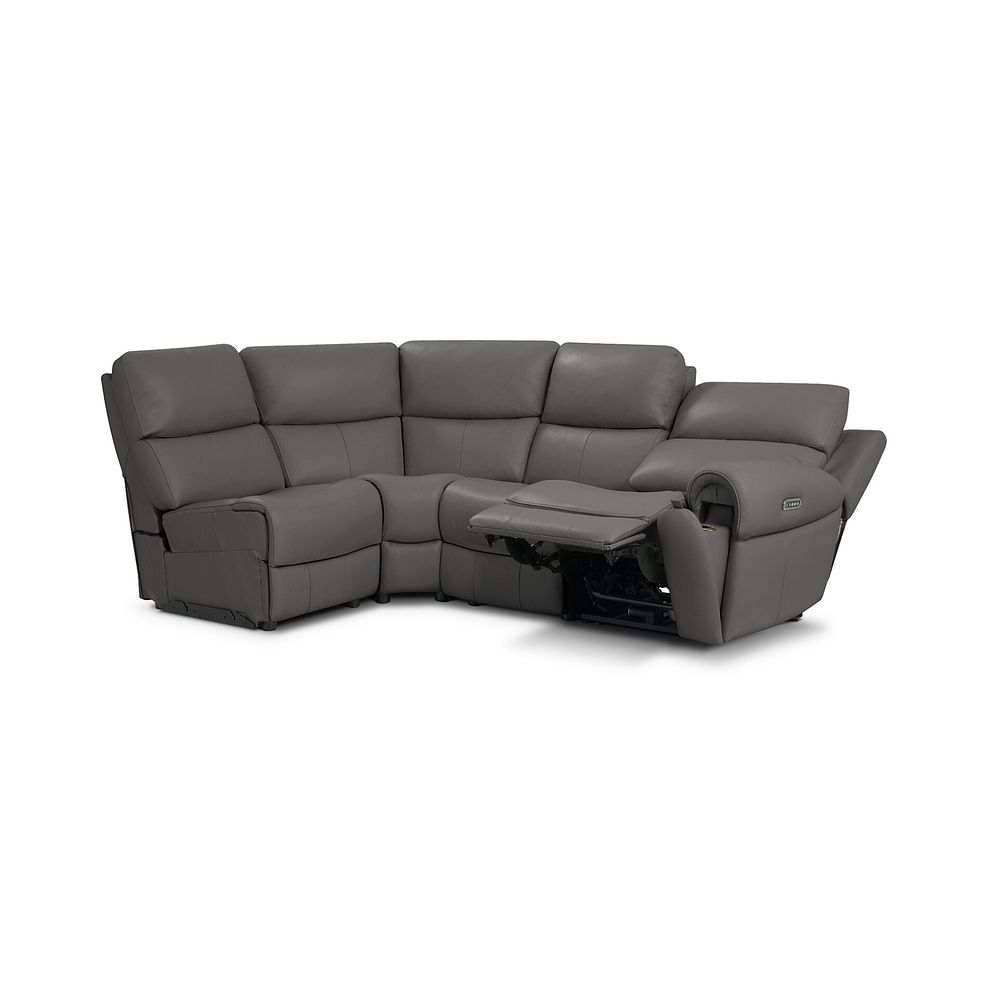 Ezra Group 5 Electric Recliner with Power Headrest & Lumbar Support in Elephant Grey Leather 4