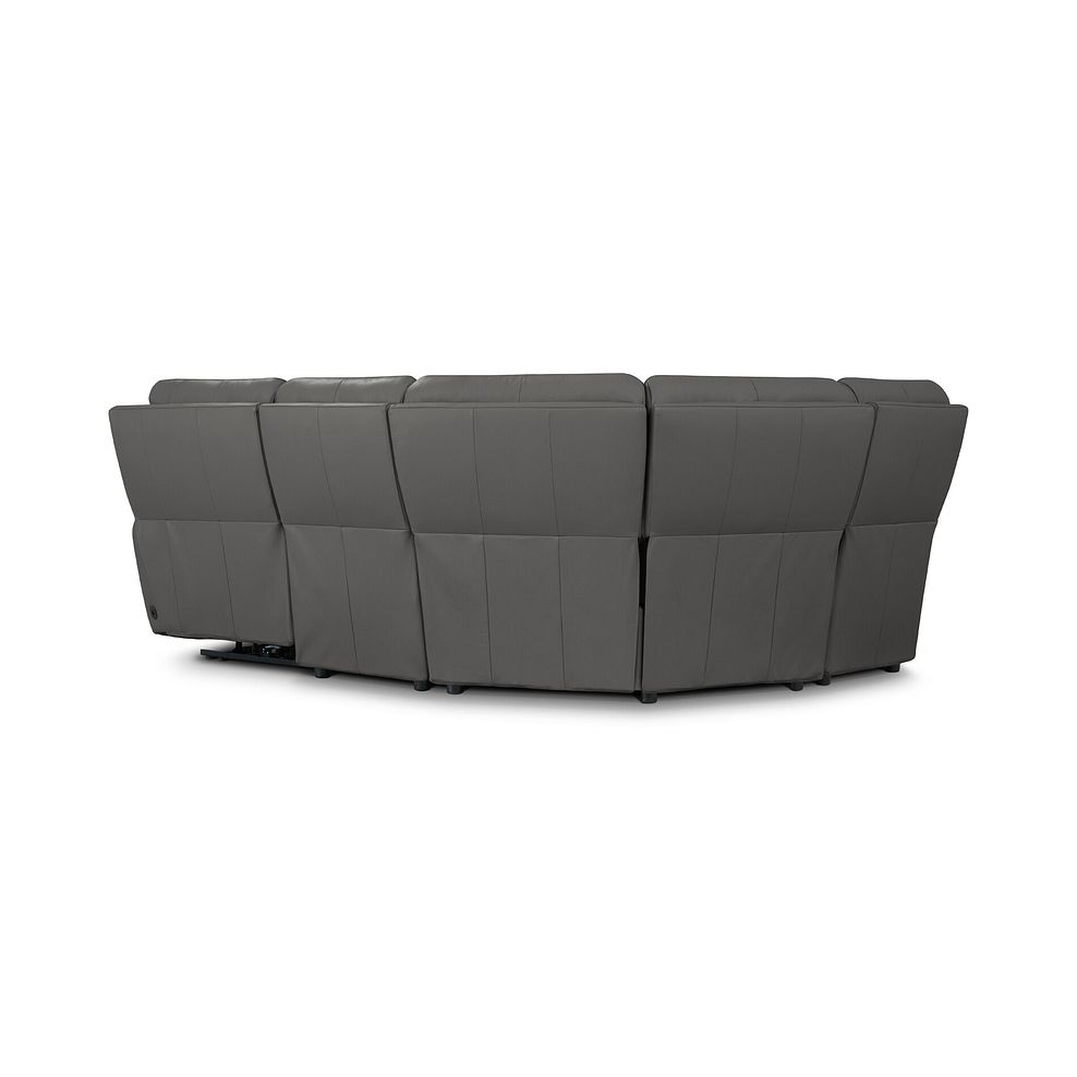 Ezra Group 5 Electric Recliner with Power Headrest & Lumbar Support in Elephant Grey Leather 6