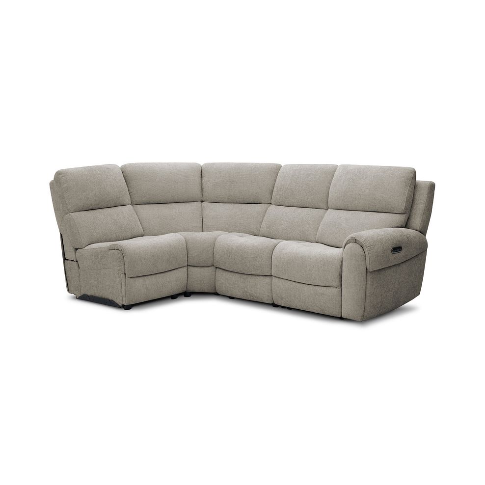 Ezra Group 5 Electric Recliner with Power Headrest & Lumbar Support in Hopsack Linen Fabric 1
