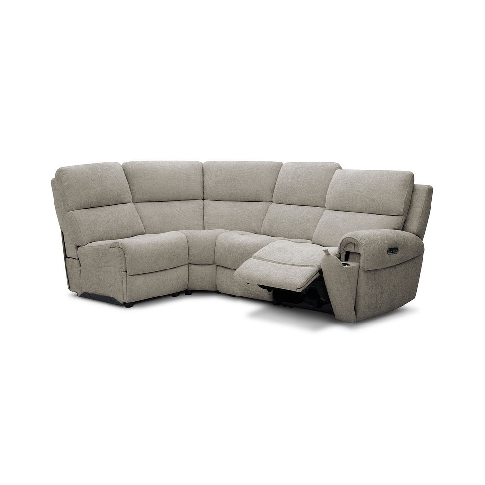 Ezra Group 5 Electric Recliner with Power Headrest & Lumbar Support in Hopsack Linen Fabric 2