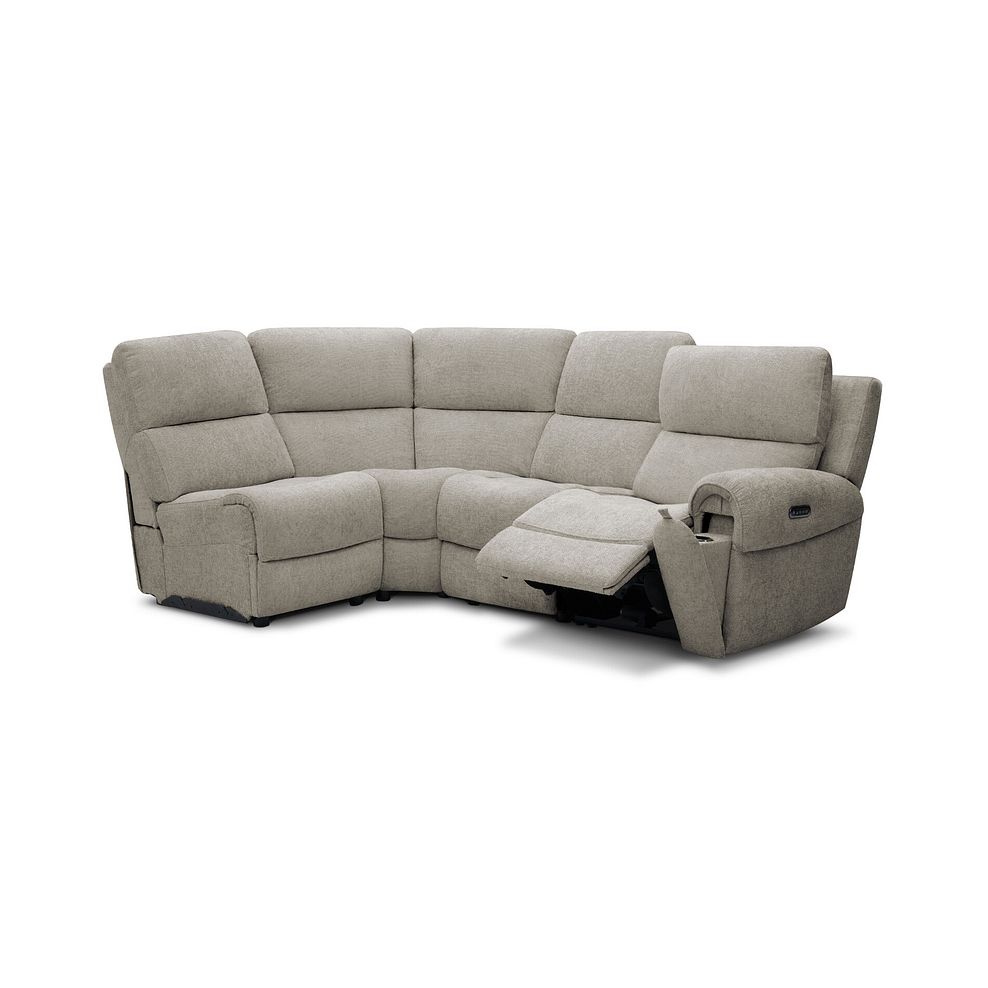 Ezra Group 5 Electric Recliner with Power Headrest & Lumbar Support in Hopsack Linen Fabric 3
