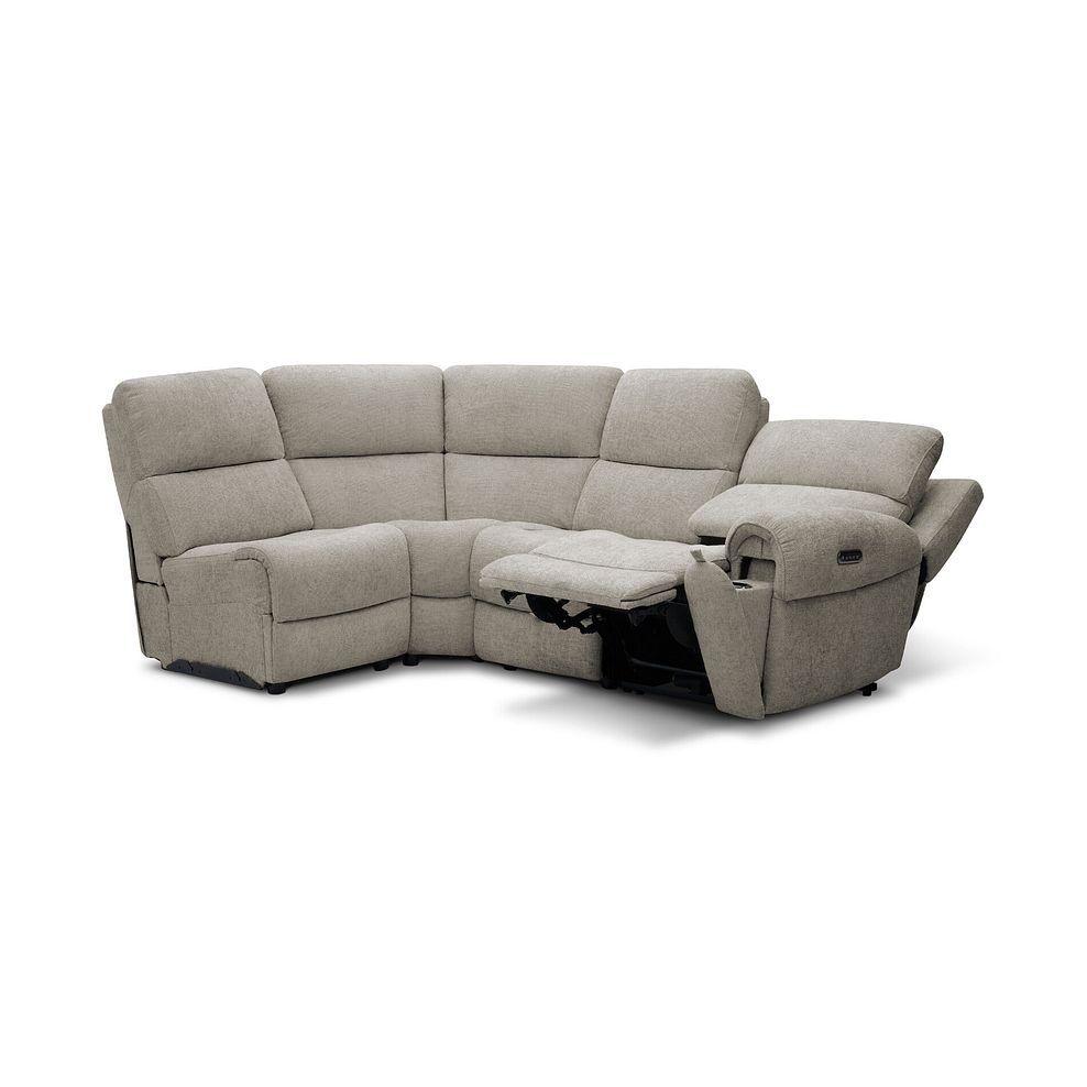 Ezra Group 5 Electric Recliner with Power Headrest & Lumbar Support in Hopsack Linen Fabric 4