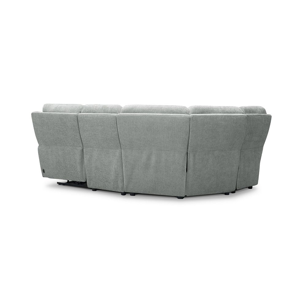 Ezra Group 5 Electric Recliner with Power Headrest & Lumbar Support in Hopsack Platinum Fabric 7