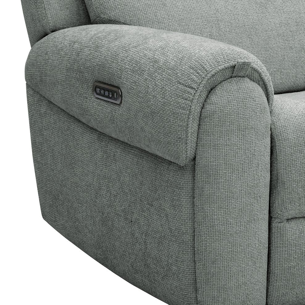 Ezra Group 5 Electric Recliner with Power Headrest & Lumbar Support in Hopsack Platinum Fabric 8