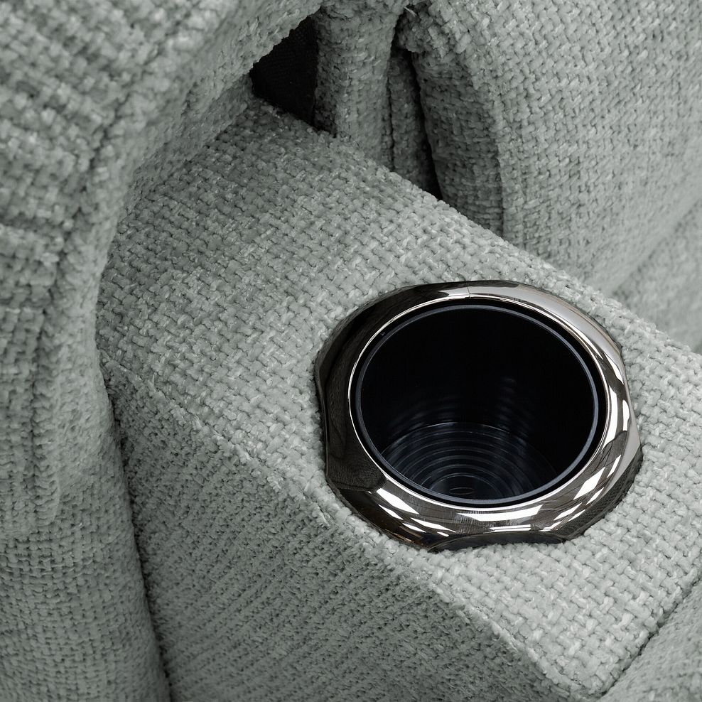 Ezra Group 5 Electric Recliner with Power Headrest & Lumbar Support in Hopsack Platinum Fabric 11