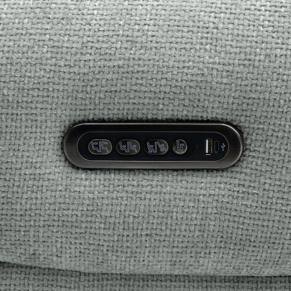 Ezra Group 5 Electric Recliner with Power Headrest & Lumbar Support in Hopsack Platinum Fabric 12