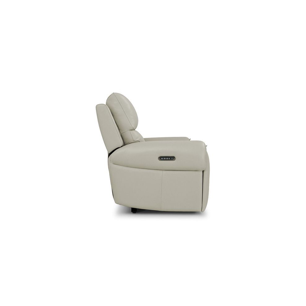Ezra Group 8 Electric Recliner with Power Headrest & Lumbar Support in Bone China Leather 7
