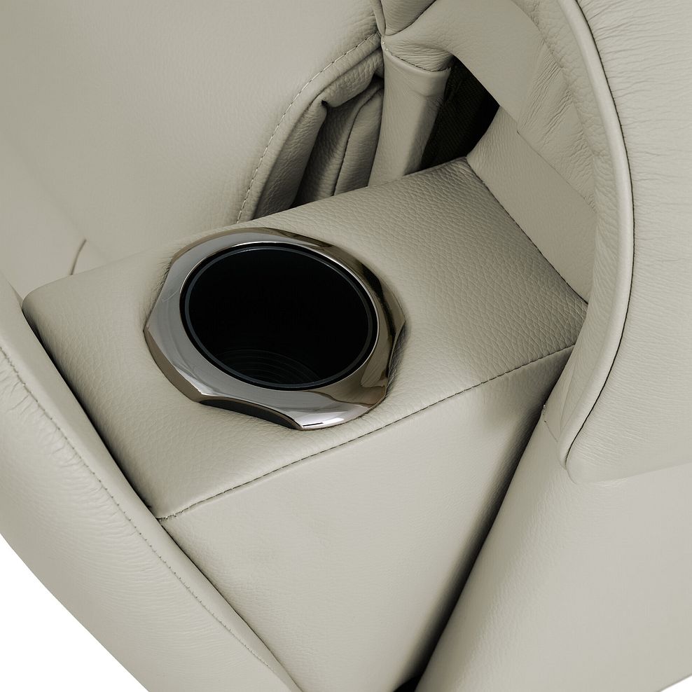 Ezra Group 8 Electric Recliner with Power Headrest & Lumbar Support in Bone China Leather 12