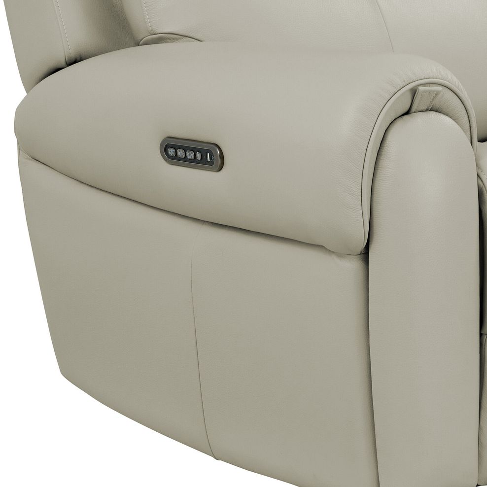 Ezra Group 8 Electric Recliner with Power Headrest & Lumbar Support in Bone China Leather 13