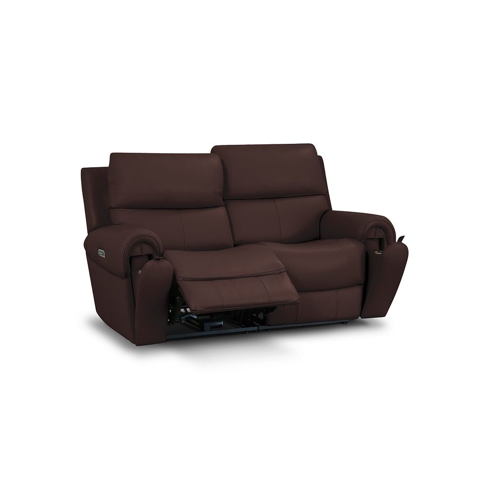Ezra Group 8 Electric Recliner with Power Headrest & Lumbar Support in Chestnut Leather 3