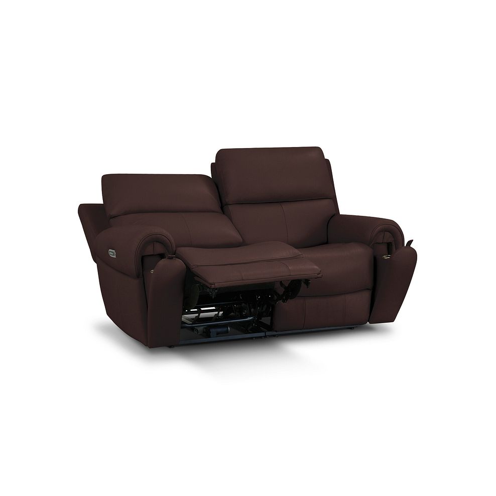 Ezra Group 8 Electric Recliner with Power Headrest & Lumbar Support in Chestnut Leather 4