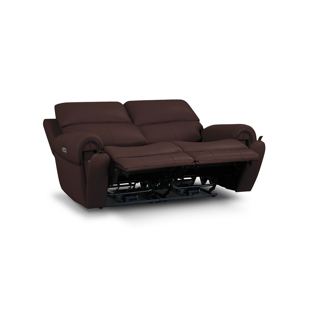 Ezra Group 8 Electric Recliner with Power Headrest & Lumbar Support in Chestnut Leather 5
