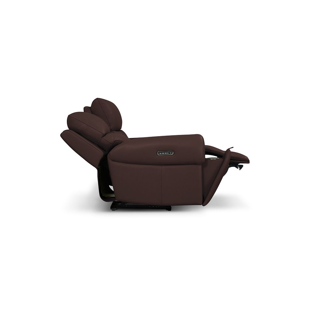 Ezra Group 8 Electric Recliner with Power Headrest & Lumbar Support in Chestnut Leather 8