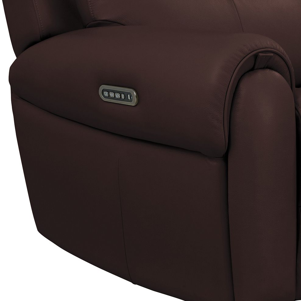 Ezra Group 8 Electric Recliner with Power Headrest & Lumbar Support in Chestnut Leather 13