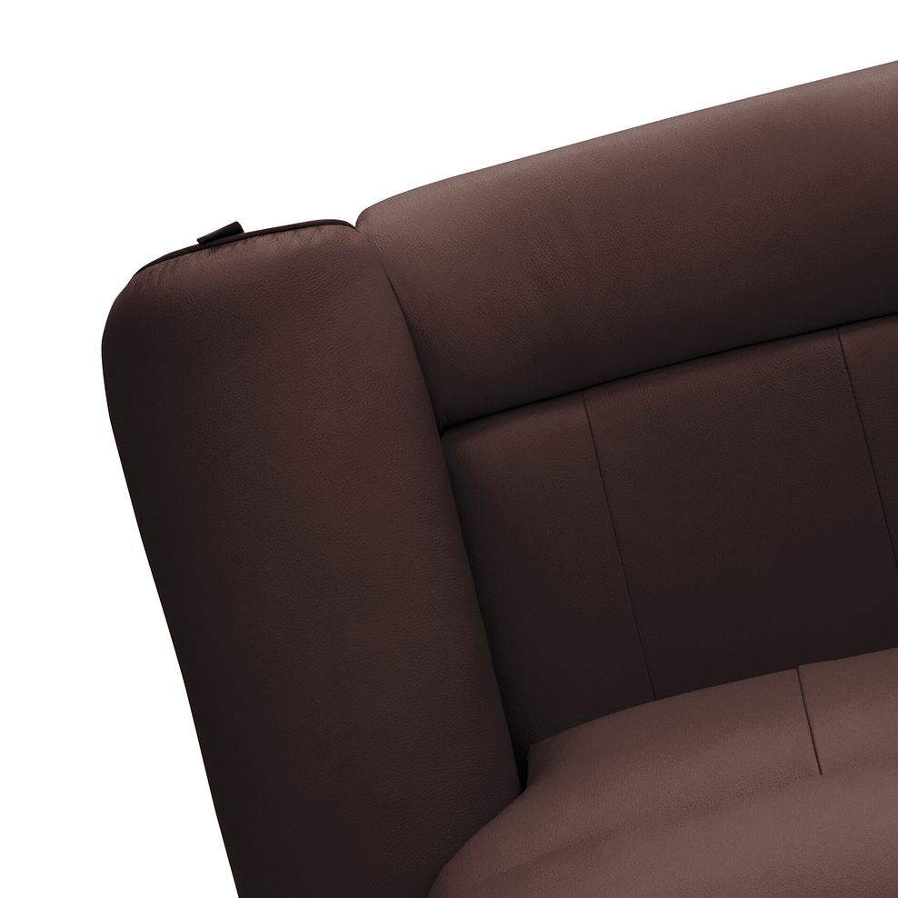 Ezra Group 8 Electric Recliner with Power Headrest & Lumbar Support in Chestnut Leather 15