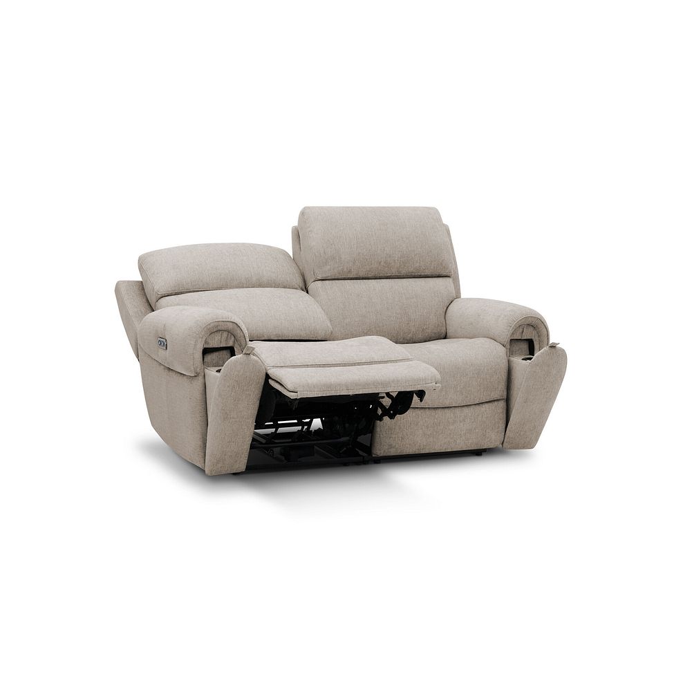 Ezra Group 8 Electric Recliner with Power Headrest  Lumbar Support in Darwin Mink Fabric 4