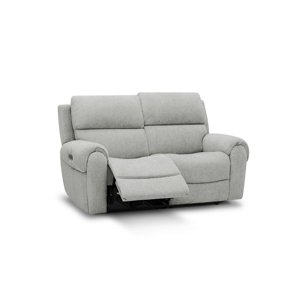 Ezra Group 8 Electric Recliner with Power Headrest & Lumbar Support in Darwin Silver Fabric 2