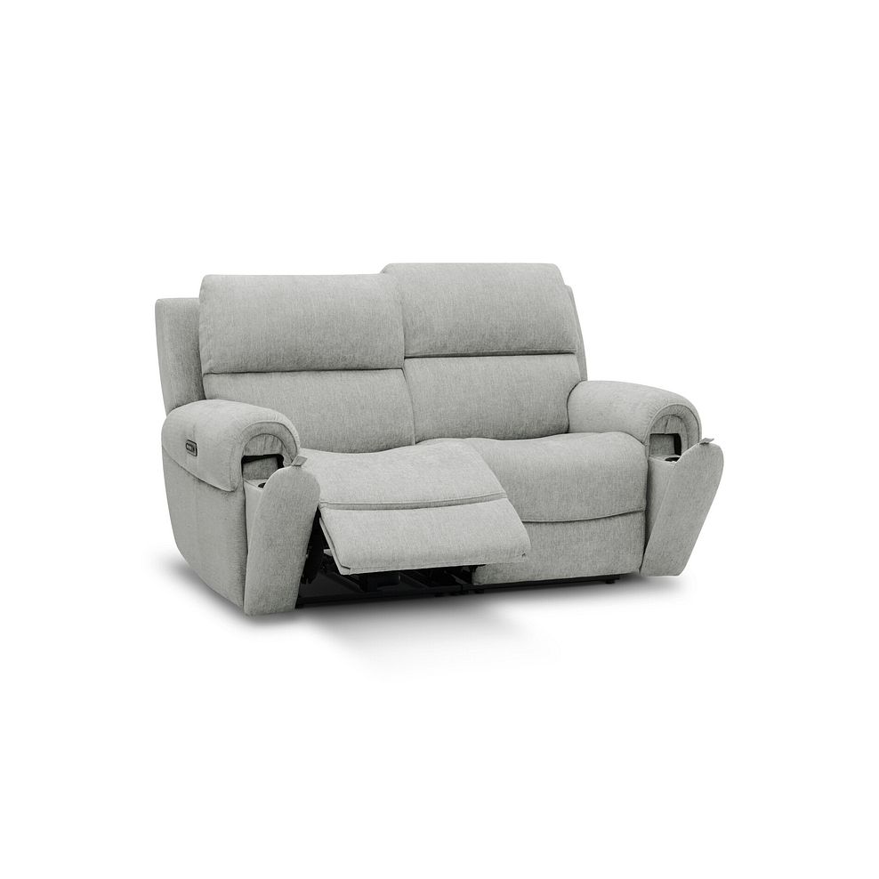 Ezra Group 8 Electric Recliner with Power Headrest & Lumbar Support in Darwin Silver Fabric 3