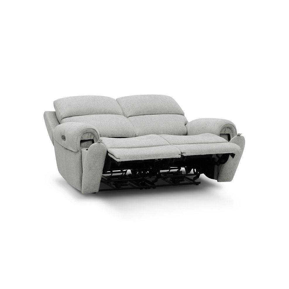 Ezra Group 8 Electric Recliner with Power Headrest & Lumbar Support in Darwin Silver Fabric 5