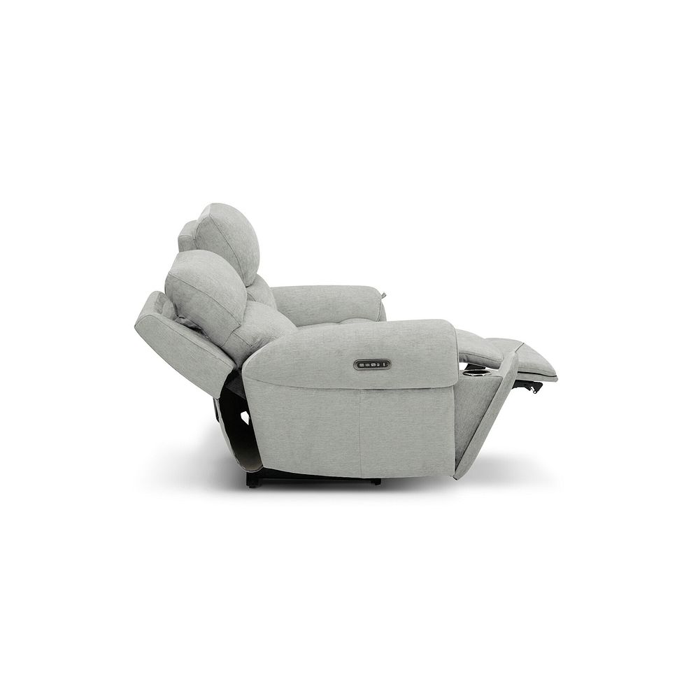 Ezra Group 8 Electric Recliner with Power Headrest & Lumbar Support in Darwin Silver Fabric 8