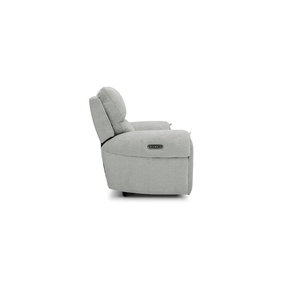 Ezra Group 8 Electric Recliner with Power Headrest & Lumbar Support in Darwin Silver Fabric 7
