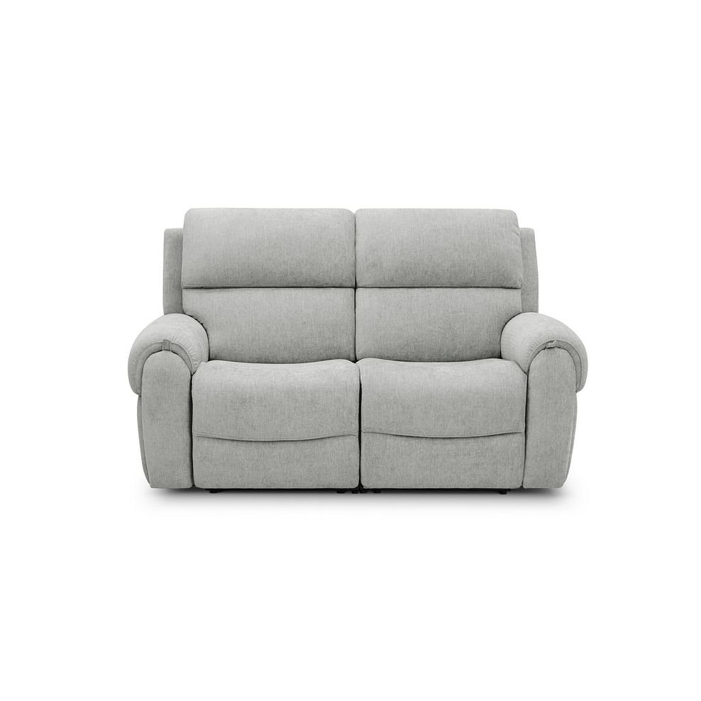 Ezra Group 8 Electric Recliner with Power Headrest & Lumbar Support in Darwin Silver Fabric 6