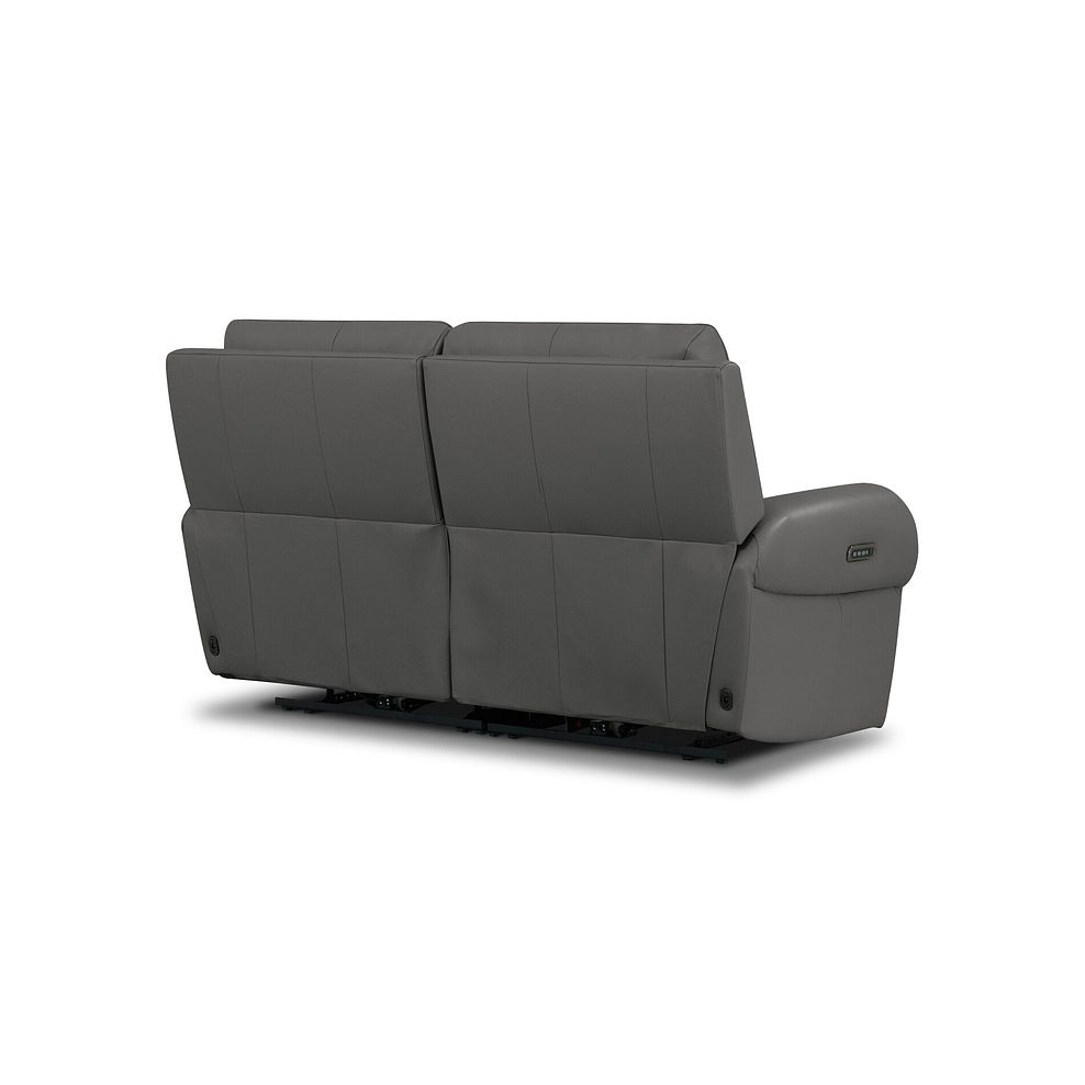 Ezra Group 8 Electric Recliner with Power Headrest & Lumbar Support in Elephant Grey Leather 9