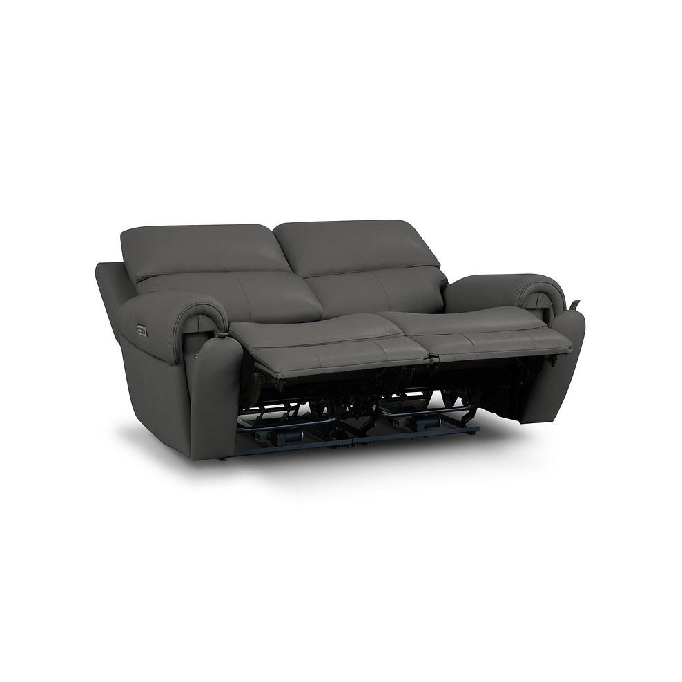 Ezra Group 8 Electric Recliner with Power Headrest & Lumbar Support in Elephant Grey Leather 5